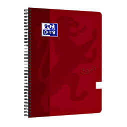 Cahier à spirale Oxford Touch A4 ligné 140 pages 80g rouge