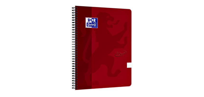 Oxford Touch A4 Spiral Notebook, Ruled, 140 Pages, 80g, Red
