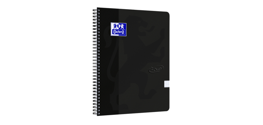 Bloc à spirale Oxford Touch A4 carreau 5mm 140 pages 80g noir