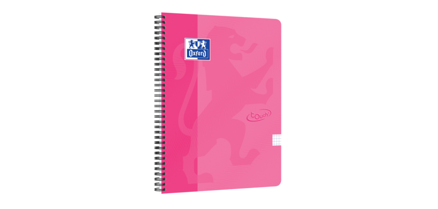 Spiraalblok Oxford Touch A4 ruit 5mm 70vel roze