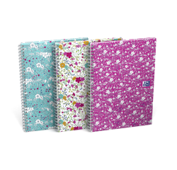 Bloc à spirale Oxford Floral B5 ligné 60 feuilles assorti