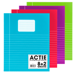 Schrift SOHO Trend A5 lijn 80 pagina's 70gr assorti 8+2 gratis