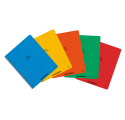 Cahier à spirale Aurora 210x165mm carreau 5x5mm 120 pages 80g assorti