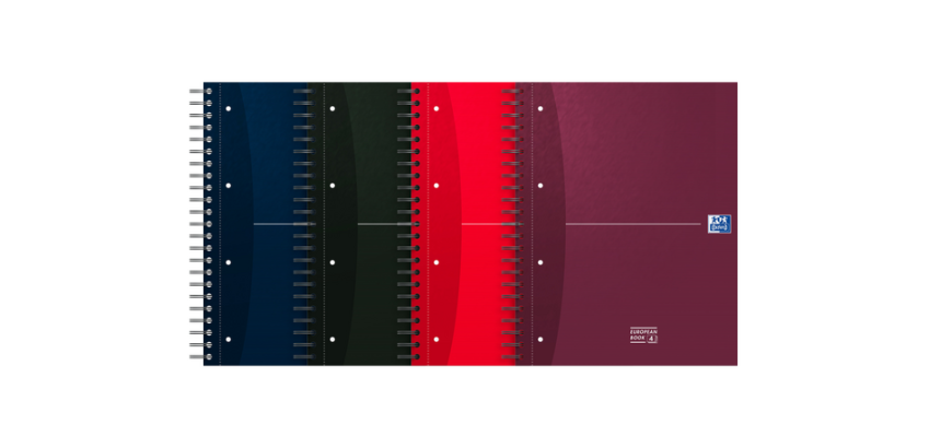 Cahier de notes Oxford Essentials European A4+ 4 trous 120 pages assorti