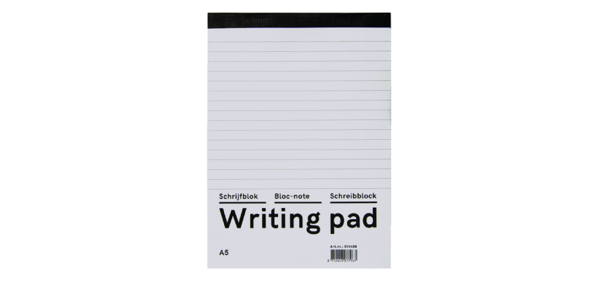 Bloc-notes Qbasic A5 ligné 160 pages 60g