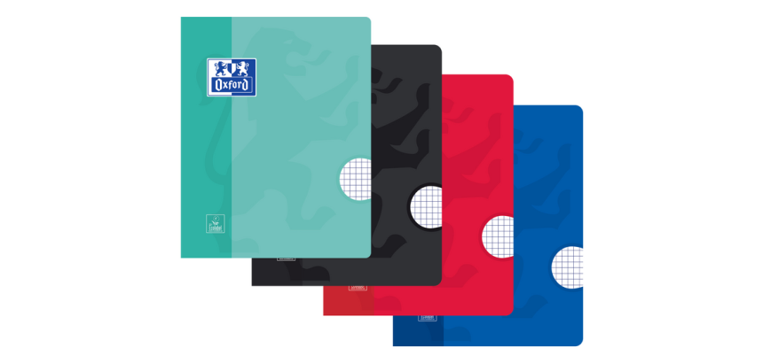 Cahier Oxford School A5 carreau 5x5mm 72 pages 80g assorti