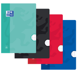 Cahier Oxford School A4 carreau 10x10mm 72 pages 80g assorti