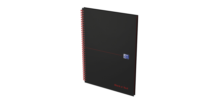 Cahier de notes Oxford Black n’ Red A4 ligné 140 pages 80g