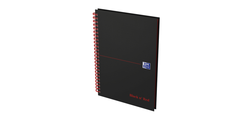 Spiraalblok Oxford Black n' Red A5 lijn 140 pagina's 80gr