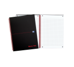 Notitieboek Oxford Black n' Red A5 70v ruit 5mm