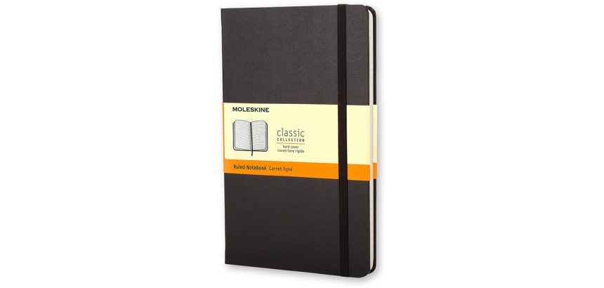 Carnet de poche Moleskine 90x140mm ligné couverture rigide noir