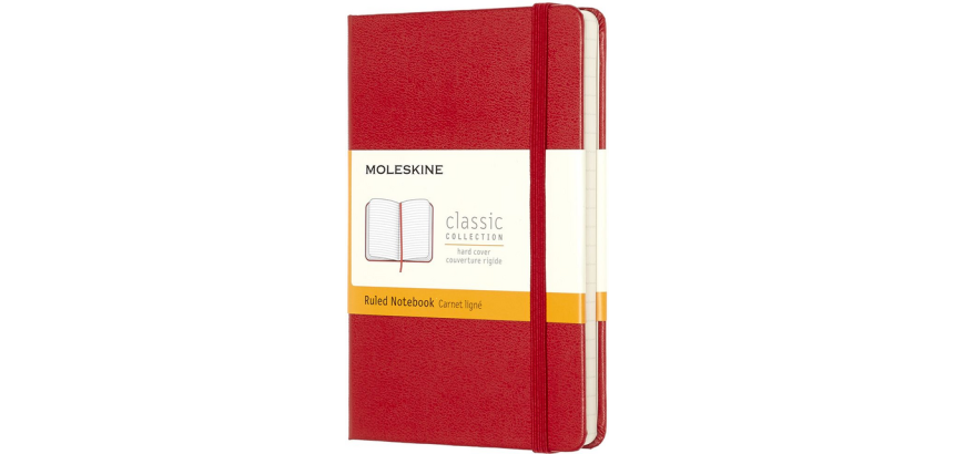 Carnet de notes Moleskine Pocket 90x140mm ligné rigide rouge