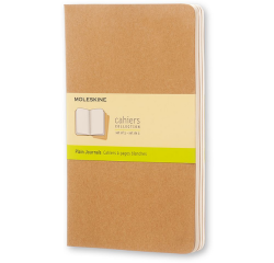 Cahier Moleskine 130x210mm uni 160 pages 70g kraft 3 pièces