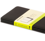 Moleskine-Notizbuch 90x140mm uni 240 Seiten 70g schwarz 3 Stück