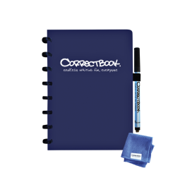 GB_Correctbook cahier réutilisable A5 ligné, bleu marine