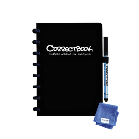 Notitieboek Correctbook A5 blanco 40blz ink black