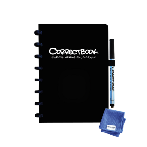 Notitieboek Correctbook A5 lijn 40blz ink black