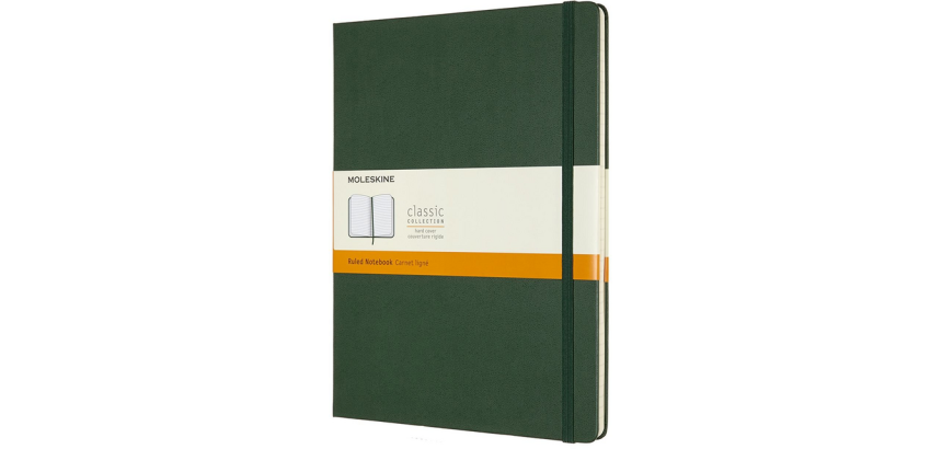 Notitieboek Moleskine XL 190x250mm lijn hard cover myrtle green