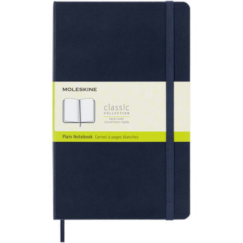 Notitieboek Moleskine large 130x210mm blanco hard cover sapphire blue