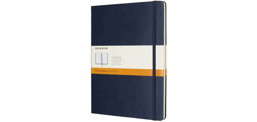 Notitieboek Moleskine XL 190x250mm lijn hard cover sapphire blue