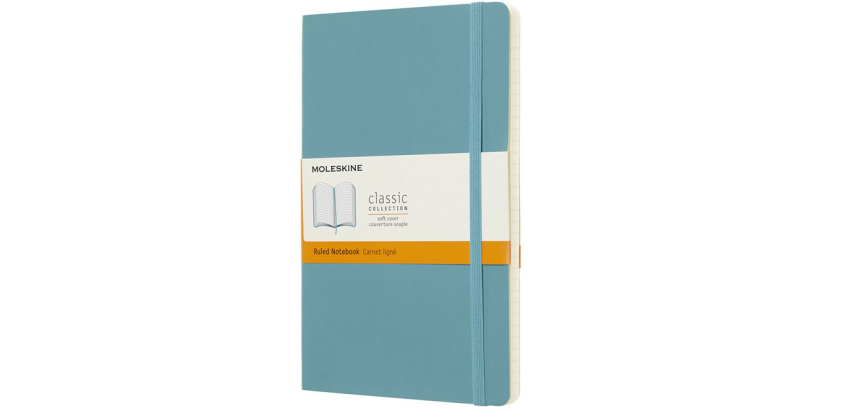 Notitieboek Moleskine large 130x210mm lijn soft cover reef blue