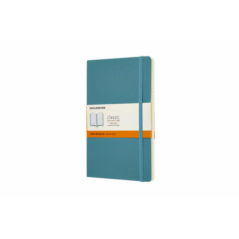 Notitieboek Moleskine large 130x210mm lijn soft cover reef blue