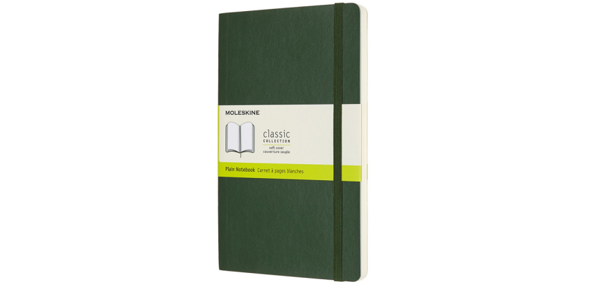 Notitieboek Moleskine large 130x210mm blanco soft cover myrtle green