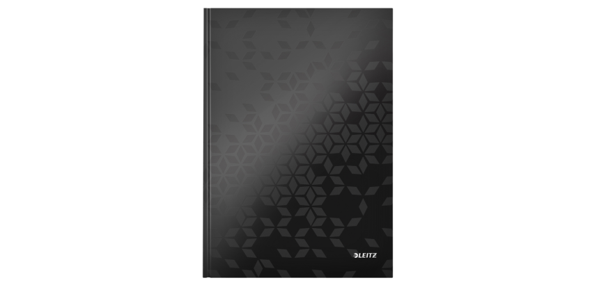 Notitieboek Leitz WOW A4 160blz 90gr lijn zwart