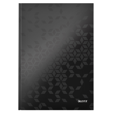 Notitieboek Leitz WOW A4 160blz 90gr lijn zwart