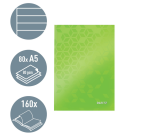 Notitieboek Leitz WOW A5 160blz 90gr lijn groen