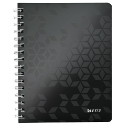 Cahier de notes Leitz WOW A5 ligné spirale PP noir