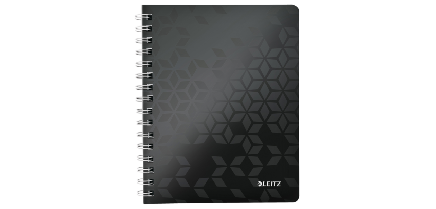 Leitz WOW Spiralnotizbuch A5 liniert PP Schwarz