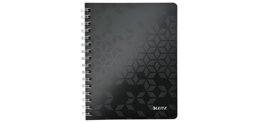 Cahier de notes Leitz WOW A5 ligné spirale PP noir