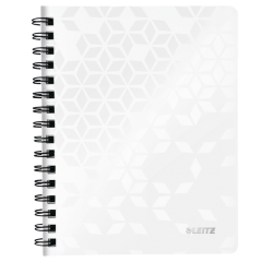 Cahier de notes Leitz WOW A5 ligné spirale PP blanc