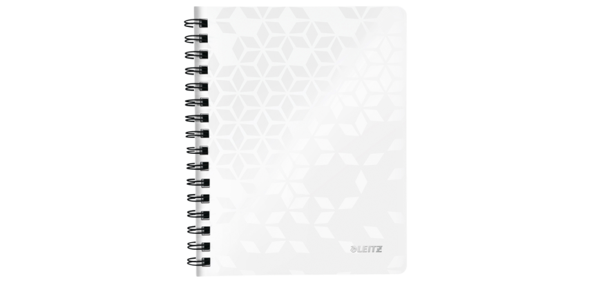 Cahier de notes Leitz WOW A5 ligné spirale PP blanc
