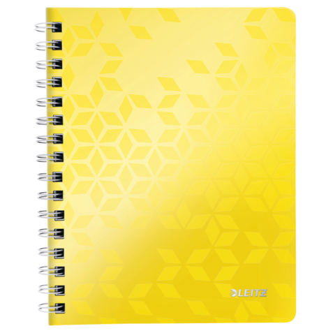 Cahier de notes Leitz WOW A5 ligné spirale PP jaune