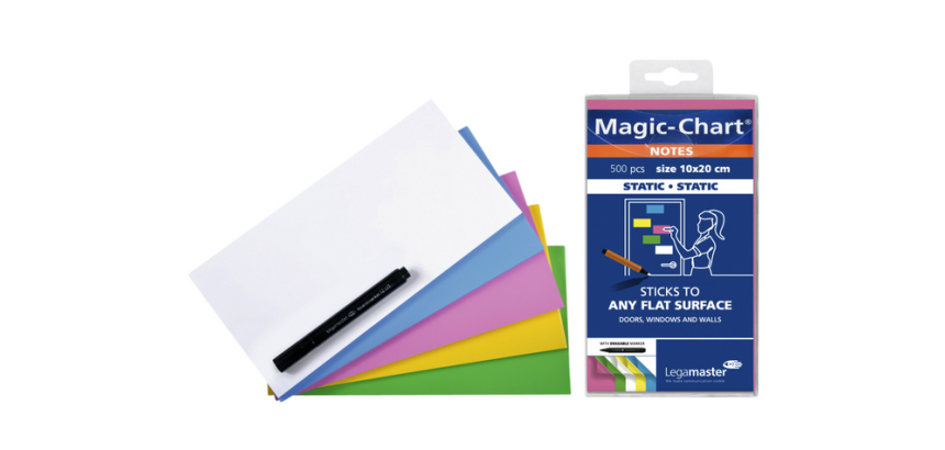 Magic-chart Notes Legamaster tableau blanc 100x200mm assorti 500 feuilles