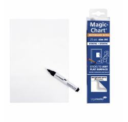 Magic-chart notes Legamaster tableau blanc 200x300mm blanc 25 feuilles