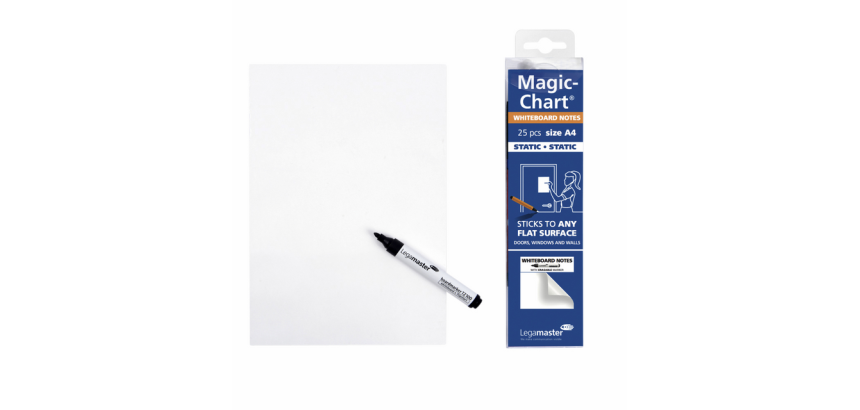 Magic-chart notes Legamaster whiteboard 20x30cm wit 25 vel