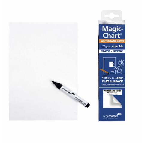Magic-chart notes Legamaster tableau blanc 200x300mm blanc 25 feuilles