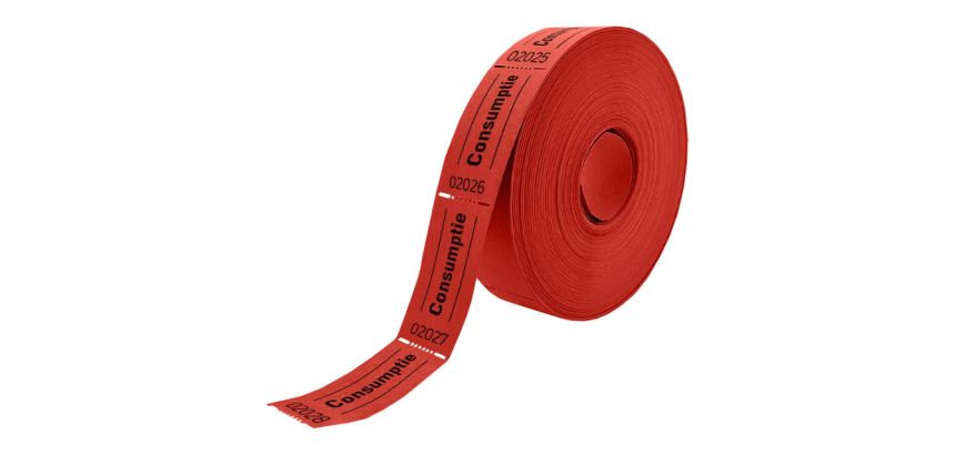 Consumption voucher CombiCraft 57x30mm double-sided 2x 1000 pieces red