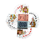 Jeu de cartes chiens plastifiées bleu ou rose