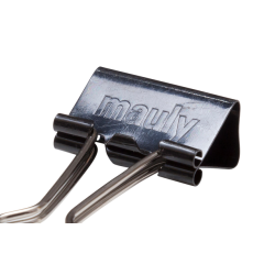 Pince à papier MAUL 215 Foldback 25mm noir 12 pièces