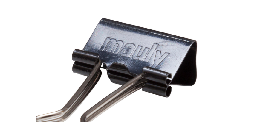 MAUL 215 Foldback Paper Clips 25mm Black Pack of 12