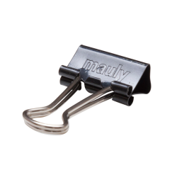 Pince à papier MAUL 215 Foldback 19mm noir 12 pièces