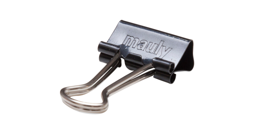 Pince à papier MAUL 215 Foldback 19mm noir 12 pièces