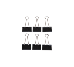 Papierklem MAUL foldback 215 19mm zwart 6 stuks