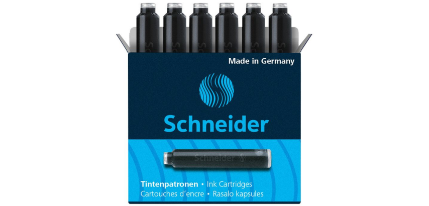 Schneider ink cartridge DIN black box of 6 pieces