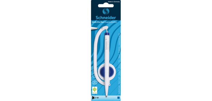 Kugelschreiber Schneider Klick-Fix Medium Blau Blister 1 Stück