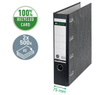 Classeur Leitz 1092 bancaire 2 mécanismes A4 75mm carton noir
